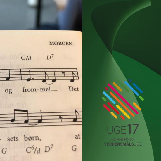 Sangbog med noder til en morgensang samt uge 17 logo