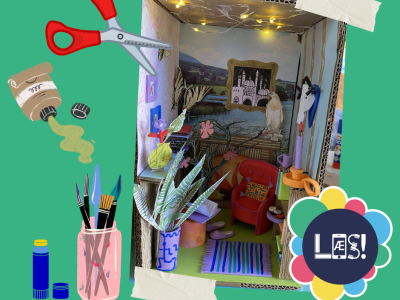 tableau med miniature-læsehjørne