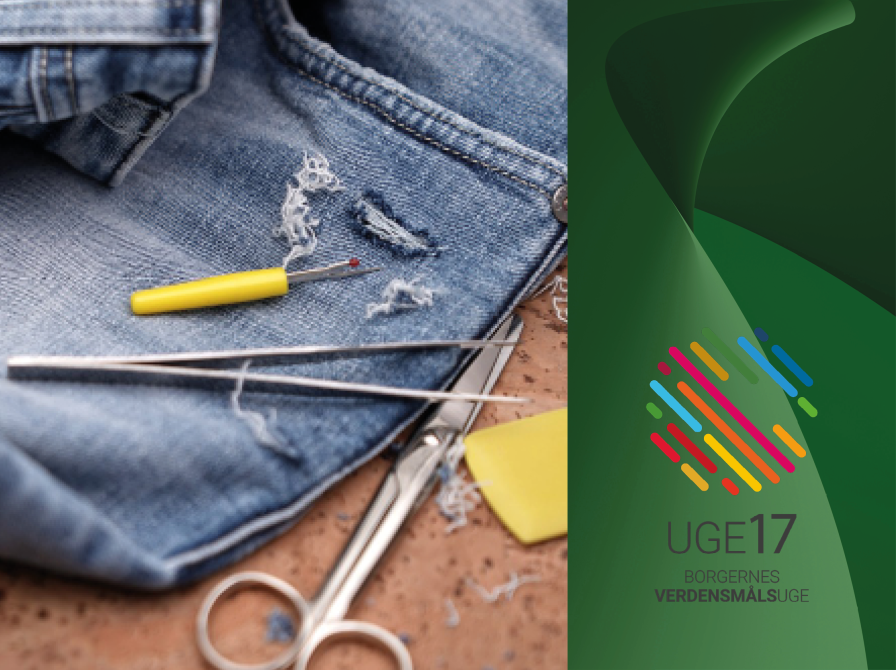 Hullede bukser og lappegrej samt uge 17-logo