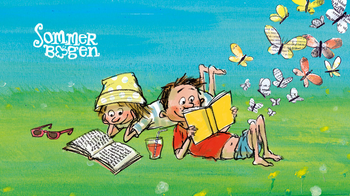børn læser i sommerferien