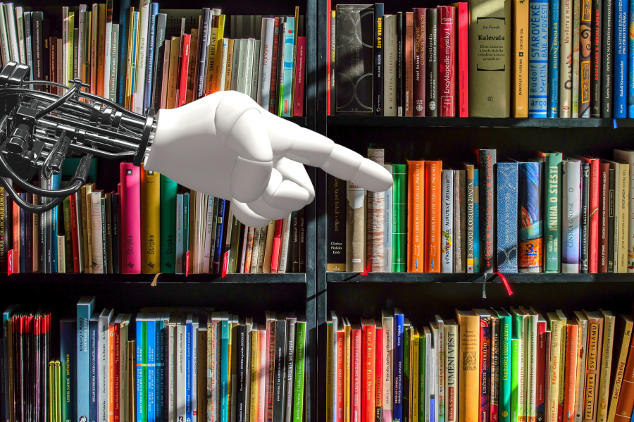Robothånd og bøger